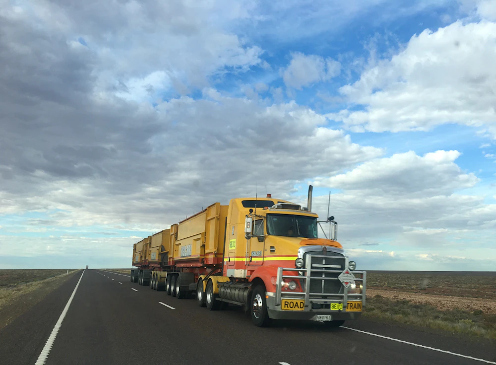 Truck on highway